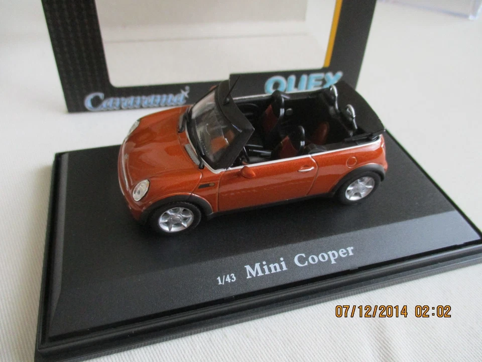 MINIATURE  OLIEX CARARAMA 1/43 MINI COOPER CABRIOLET OUVERT ORANGE 2006 - Photo 2/4