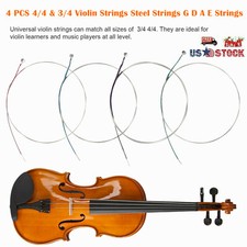 4PCS/Set Basics Violin 3/4 4/4 Strings Steel Core Ball End G D A E Musical Part