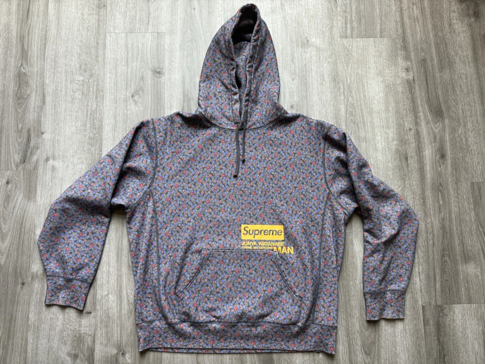 Sweat à capuche Supreme JUNYA WATANABE COMME DES GARÇONS CDG noir floral large