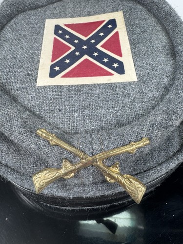 Cappello Kepi rievocazione guerra civile vintage anni 80 lana grigio made in USA Union RARO - Foto 4 di 17