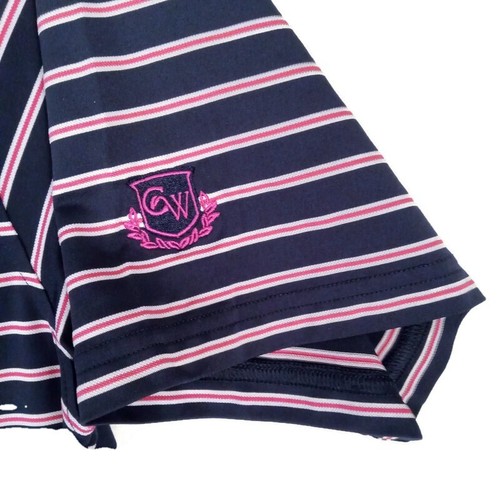 FootJoy Polo Shirt Mens Large Multicolor Striped Short Sleeve Polyester Blend - Picture 5 of 12