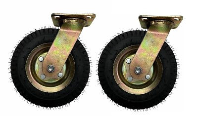 2er Set 8'' Luftreifen Rad Lenk Schwerlast Rollen