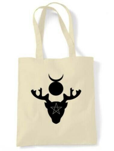 HORNED GOD SHOULDER BAG - Pagan Wicca Witch Druid Wiccan - Colour Choice - Afbeelding 1 van 7