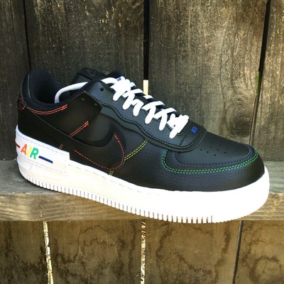 Nike Air Force 1 Women's Shoes Shadow Rainbow Black Size 10 | eBay