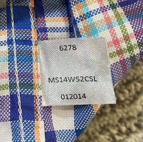 Peter Millar Button Down Shirt Mens Sz Large Dress Checked Plaid Colorful - Picture 4 of 8