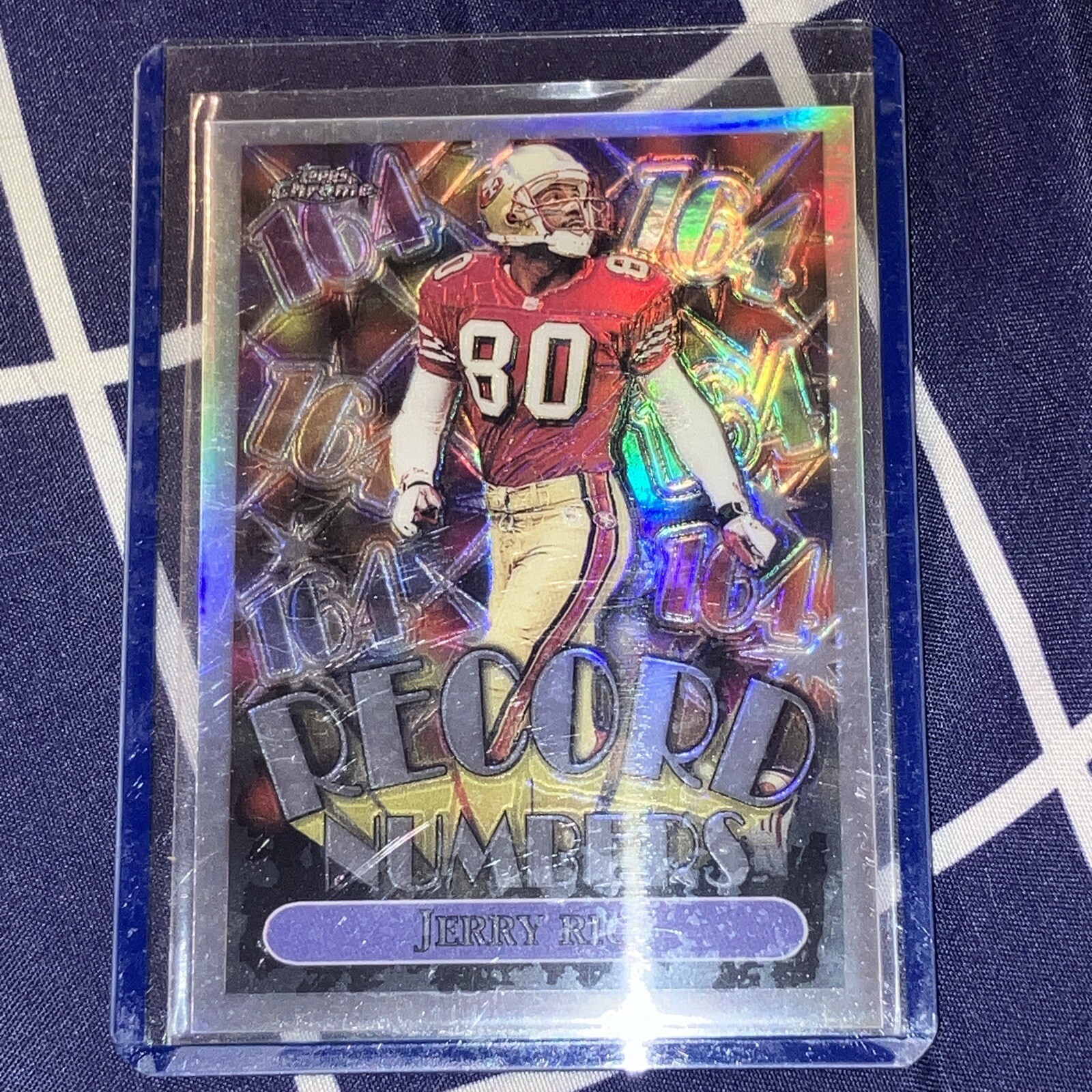 1999 JERRY RICE TOPPS CHROME RECORD NUMBERS REFRACTOR #RN8 FORTY NINERS