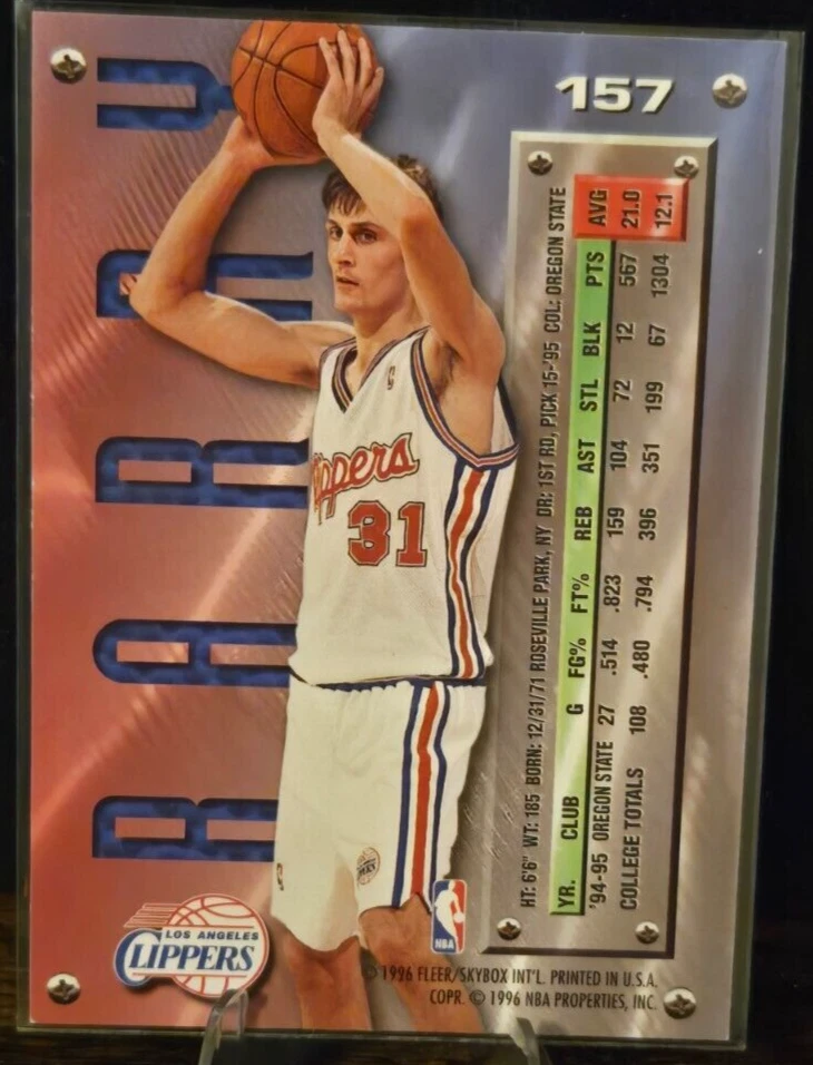 Fleer - 1996 - Brent Barry - #157 Los Angeles Clippers - Metal - Tarjeta Foto 2 de 2
