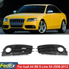 Front Bumper Fog Light Lamp Cover Grille Bezel For Audi A4 B8 S-Line 2009-2012