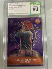 HESTON KJERSTAD 2021 ONYX GEMS BASEBALL SLABBED ON CARD AUTO /10 - CSG GRADED