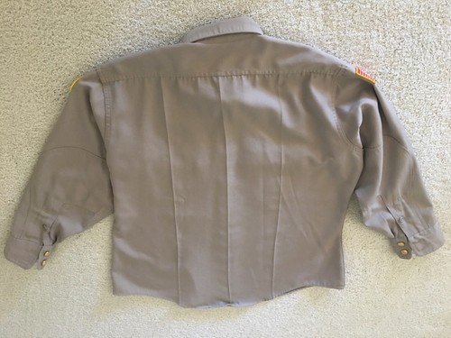 Dress shirt, military, long sleeves w/gold buttons, flag/Army vet patches, 17x33 - Picture 4 of 14