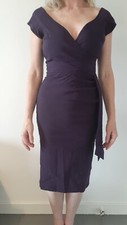 Bardot style aubergine bodycon dress size 10/12