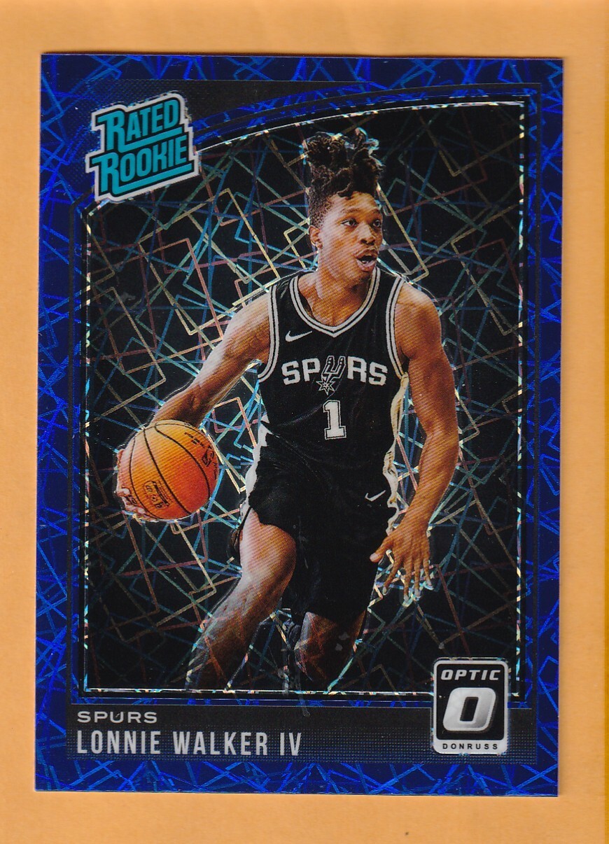 Lonnie Walker San Antonio Spurs 2018-19 Donruss Optic Blue Velocity #174 RC