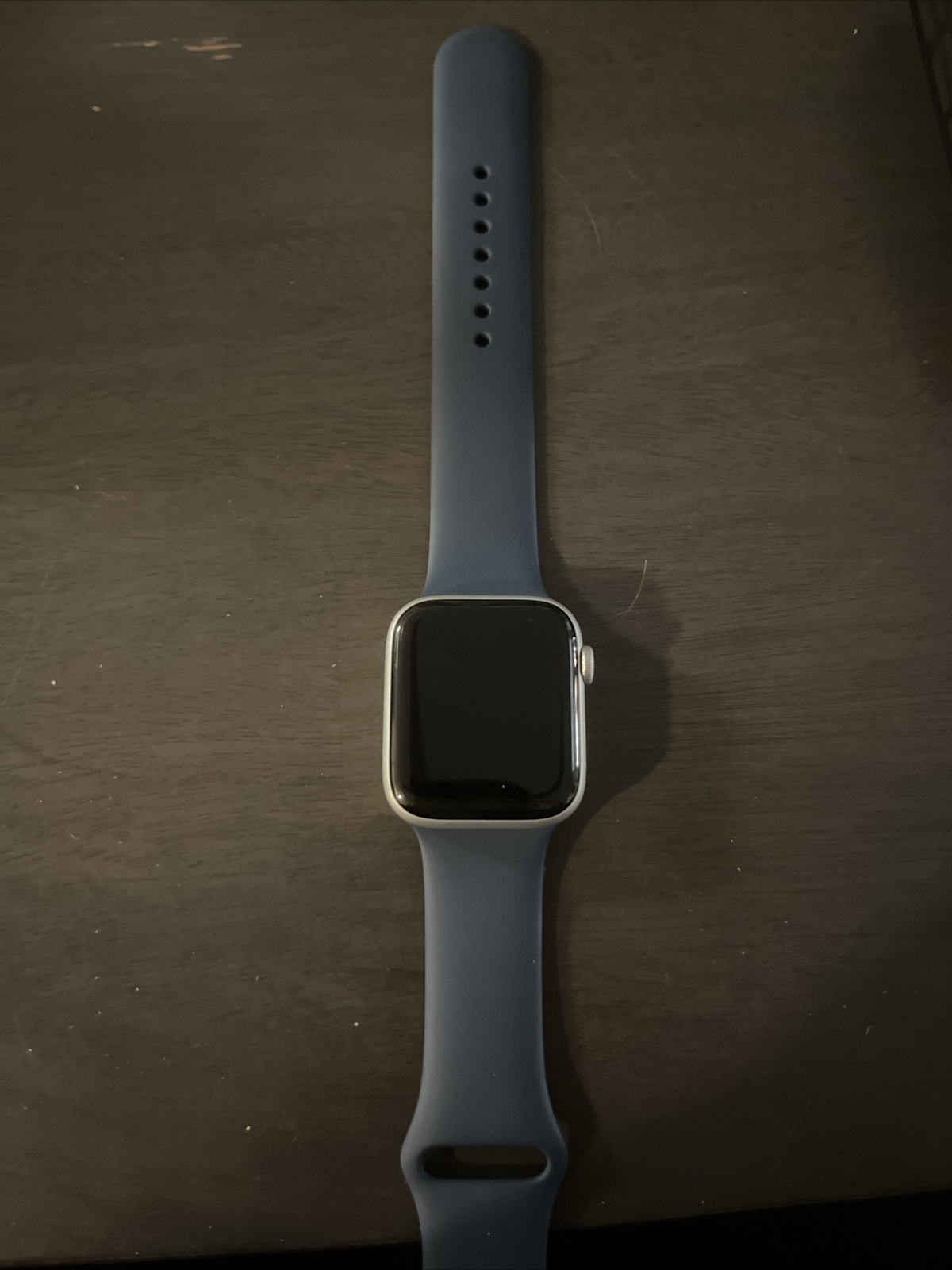 Apple Watch SE 44mm Space Gray Aluminum Case Blue Sport Band-image