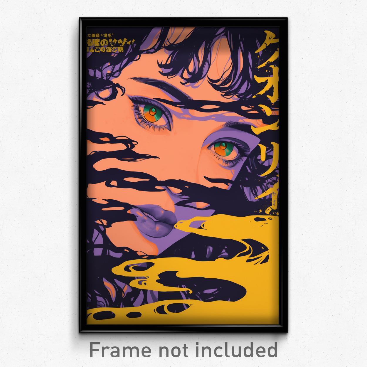 Brazilian Movie Poster - Girl Feeling Mad, Silver Two Sided Fabric (Art Print)