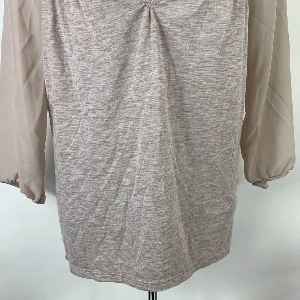 Camisa para mujer American Eagle talla XS manga 3/4 cuello en V rosa campesino informal Foto 4 de 4