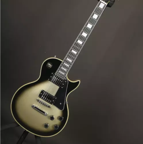 Custom 1980 Silver Burst LP Electric Guitar H-H Pickups Bone Nut Chrome Hardware