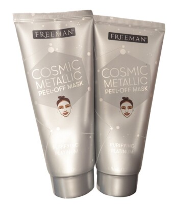 Freeman (2) 6 Oz. Tubes  COSMIC METALLIC  Purifying Platinum Peel-Off Mask.