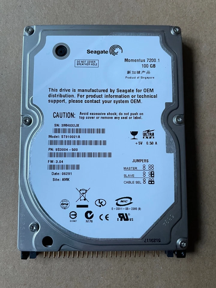 Hard Disk Seagate Momentus ST910021A, 100GB