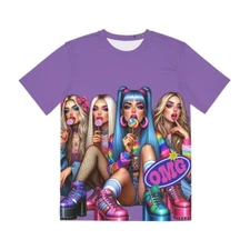 All Over Double Sided Print T Shirt Retro Y2K Dolls Make Up 2000s Aesthetic Glam