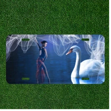 Custom Personalized License Plate Auto Tag With Duck And Women Creative Image