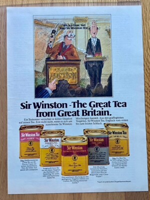 Sir Winston Tea Great Britain Tee Original 1980 Vintage Advert Werbung Reklame