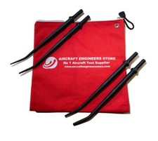 AIRCRAFT TOOLS .401 RIVET GUN SNAPS OFFSET PUNCH SET 4PC 10" LONG WITCHES FINGER