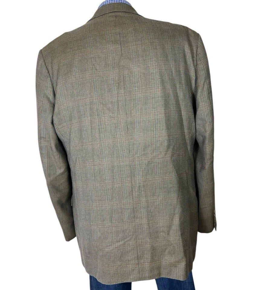 Chaqueta Abrigo Deportivo Andrew Fezza 2 Botones Cuadros Lana SEDA PARA Hombre 44l Bonita. Foto 3 de 4