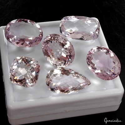 Set of 6 Pcs Natural Lavender Amethyst Top Quality Bolivian Loose Gemstones Lot