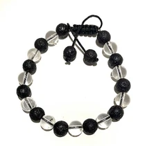 Natural Lava and Crystal Beaded Bracelet, Bracelet for Gifting, Bracelet for Mom