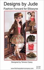 Fashion Forward Doll Clothes Sewing Pattern 16" Ellowyne Wilde Dolls Tonner