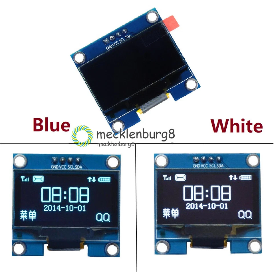 1.3" OLED LCD Display Module IIC I2C Interface White/Blue 3.3-5V For Arduino