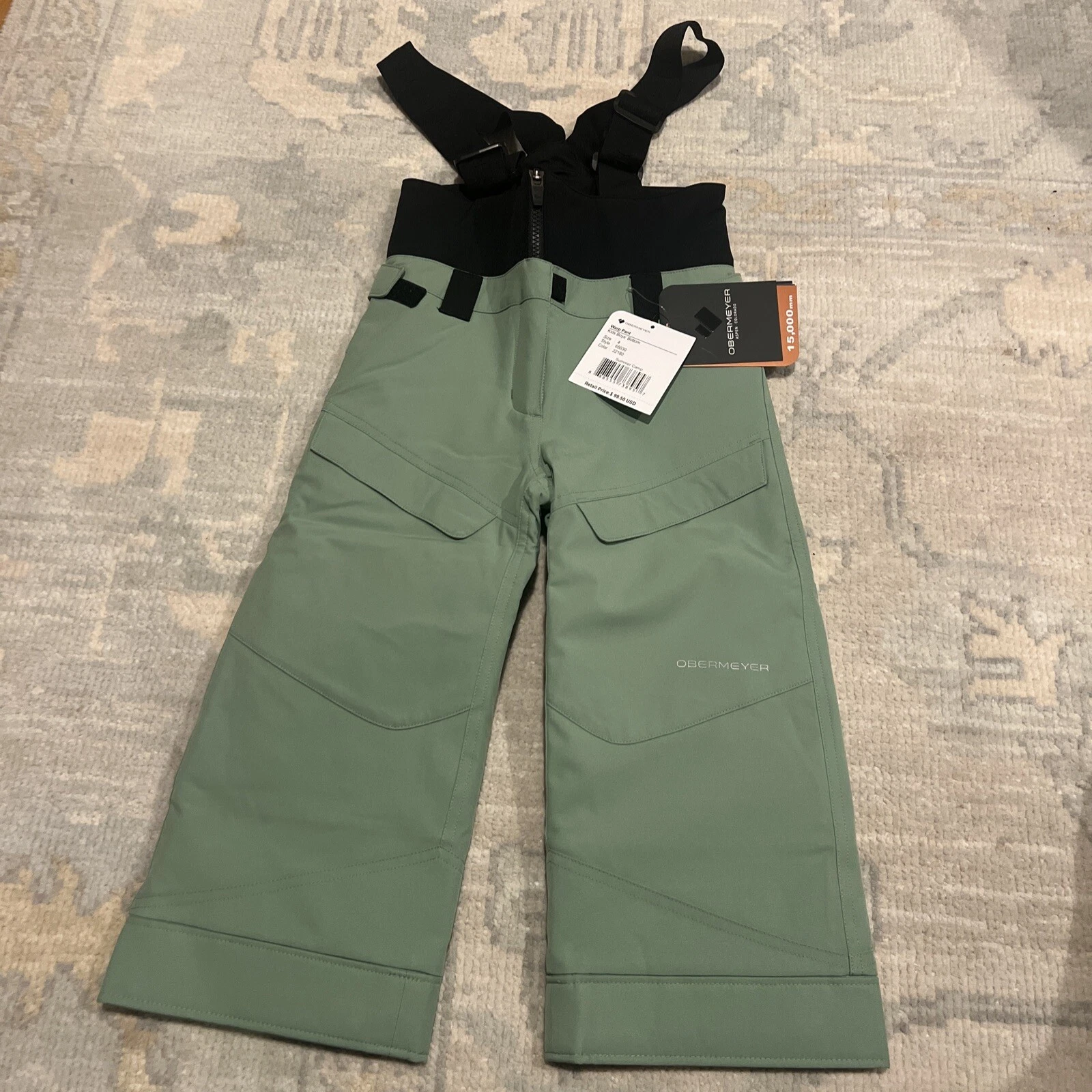 $100 Obermeyer Warp Ski Snow Pants NWT Size 4 Kid/Toddler Boy's I Grow System