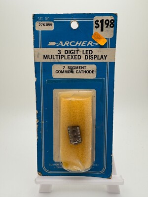 3 Digit LED Multiplexed Display- 276-055 - 7 Segment Common Cathode Archer - NIB