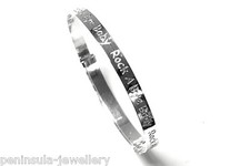 Sterling Silver Christening Bangle Rock a Bye Baby Gift boxed Made in UK