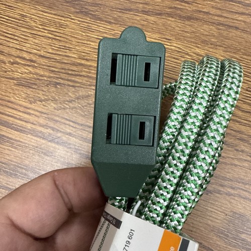 3 Pack HDX 10 ft Braided 3 Outlet Extension Cord Indoor Use Green - Picture 4 of 5