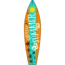 Endless Summer Novelty Metal Surfboard Sign 17" x 4.5"