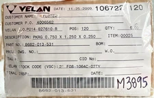 (6) VELAN 8682-013-531, PKRG 0.750 x 1.250 x 0.250, STK CODE 2" F08-1064C-02TY