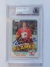 REJEAN LEMELIN SIGNED 1981-82 O-PEE-CHEE ROOKIE RC CARD BAS BECKETT AUTO