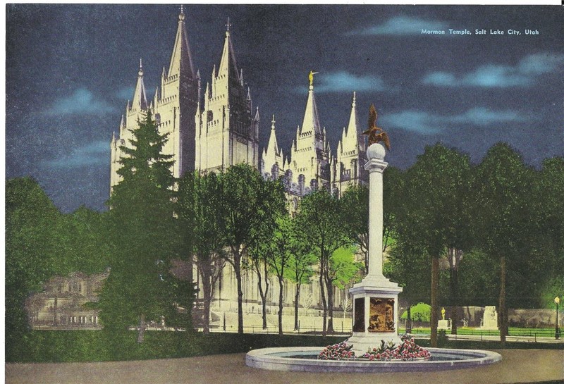 Salt Lake Mormon Temple - Vintage Jumbo Postcard - Salt Lake City, Utah - LDS