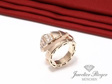 Bulgari Ring Serpenti Viper Rosegold 750 Diamanten Brillanten Gr M Gold