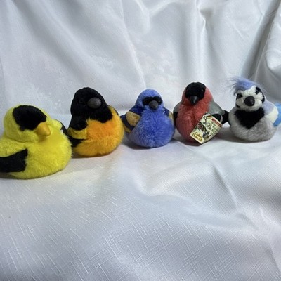 Lot of 5 Wild Republic Audubon Birds Plush Mini Stuffed Animals Goldfinch, .