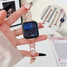 For Apple Watch Series 11 10 9 8 7 6 5 4 Ultra SE Diamond Flower Print StrapBand