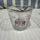 Vintage Anchor Hocking Oven Basics 1 Cup Glass Measuring Cup Red Print Heatproof