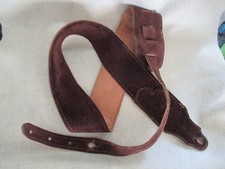 Franklin Guitar Strap Chocolate Brown Suede 2 1/2" Light Brown Stitching