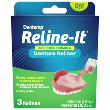 Dentemp Denture Reline Kit Value Pack - Advanced Formula It Denture...