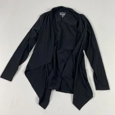 Coolibar Cardigan Womens Small Black UPF 50+ Sun Protection Open Front Drape