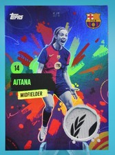 Parche rojo 5/5 Topps FC Barcelona Aitana Bonmati reliquia rumba partido usado 2024-25
