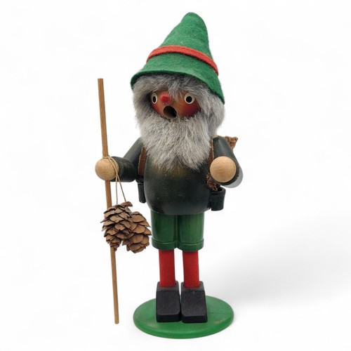 Vintage 9" Steinbach Wooden Incense Smoker Mountain Man Hiker West Germany READ