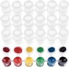 36 Empty Paint Pots with Lids, 5 ml/0.17 OZ Clear Storage Transparent