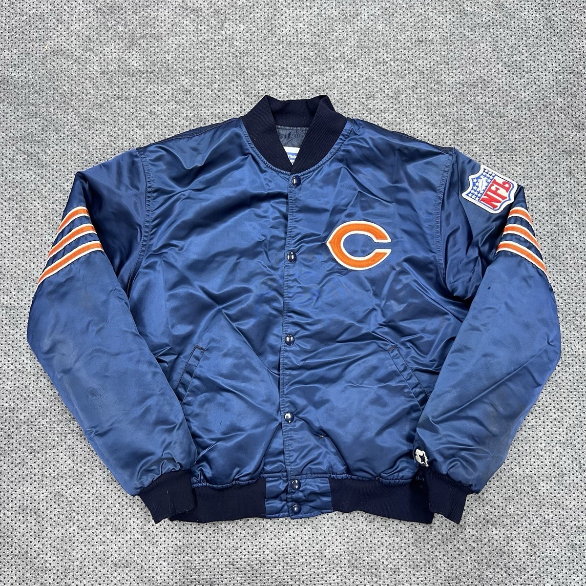 90'S Starter NFL CHICAGO BEARS スタジャン L Vintage 90s Starter Chicago Bears Satin Jacket Large RARE MENS